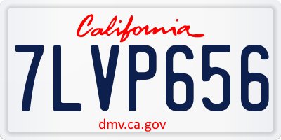 CA license plate 7LVP656