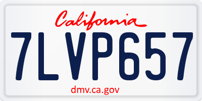 CA license plate 7LVP657