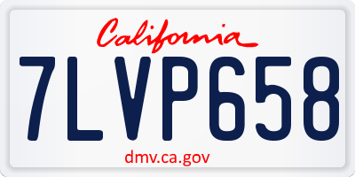 CA license plate 7LVP658
