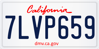 CA license plate 7LVP659