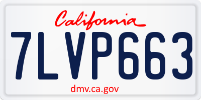 CA license plate 7LVP663
