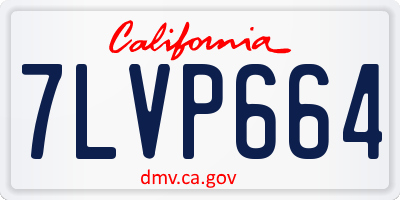 CA license plate 7LVP664