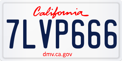 CA license plate 7LVP666
