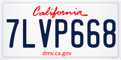 CA license plate 7LVP668