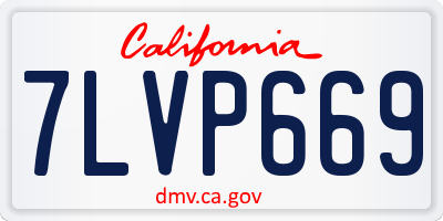 CA license plate 7LVP669