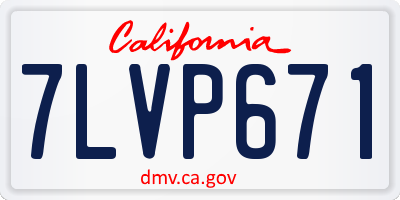 CA license plate 7LVP671