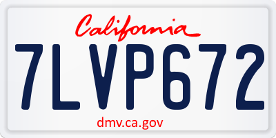 CA license plate 7LVP672