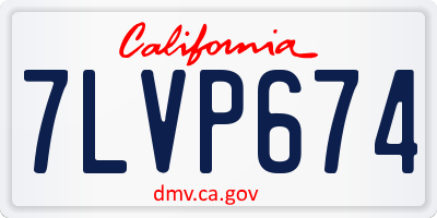 CA license plate 7LVP674