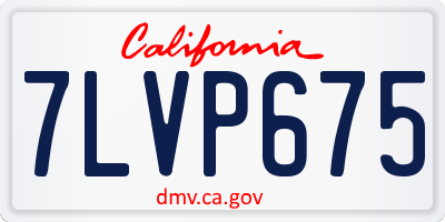 CA license plate 7LVP675