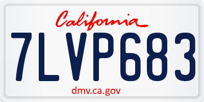CA license plate 7LVP683