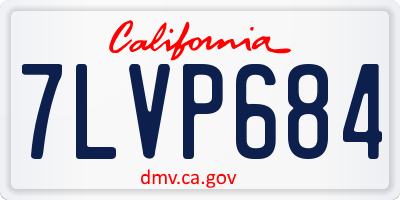 CA license plate 7LVP684