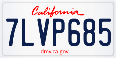 CA license plate 7LVP685