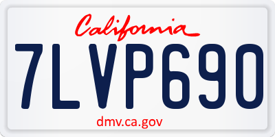 CA license plate 7LVP690