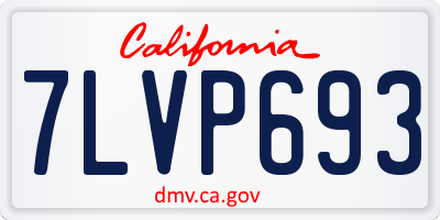 CA license plate 7LVP693