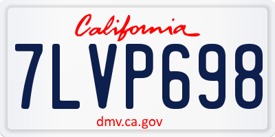CA license plate 7LVP698