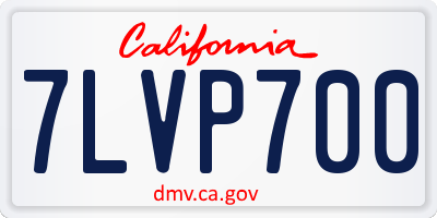 CA license plate 7LVP700