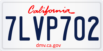 CA license plate 7LVP702