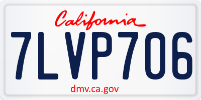 CA license plate 7LVP706