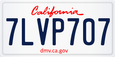 CA license plate 7LVP707
