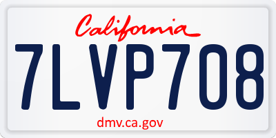 CA license plate 7LVP708