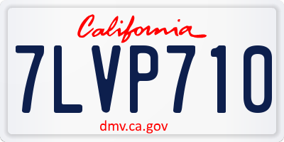 CA license plate 7LVP710