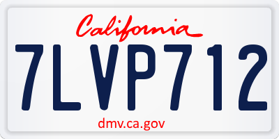 CA license plate 7LVP712