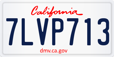 CA license plate 7LVP713