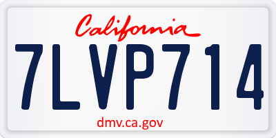 CA license plate 7LVP714