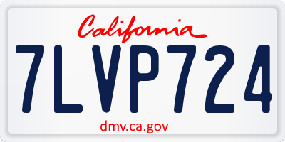 CA license plate 7LVP724