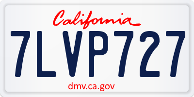 CA license plate 7LVP727