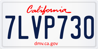 CA license plate 7LVP730