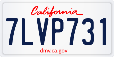 CA license plate 7LVP731
