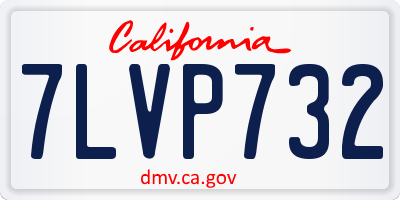 CA license plate 7LVP732