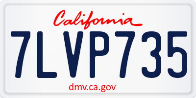 CA license plate 7LVP735
