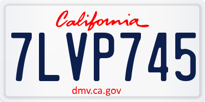 CA license plate 7LVP745