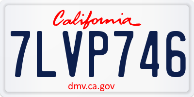 CA license plate 7LVP746