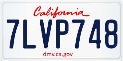 CA license plate 7LVP748