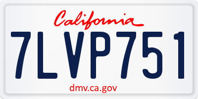 CA license plate 7LVP751