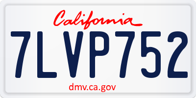 CA license plate 7LVP752
