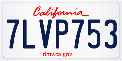 CA license plate 7LVP753