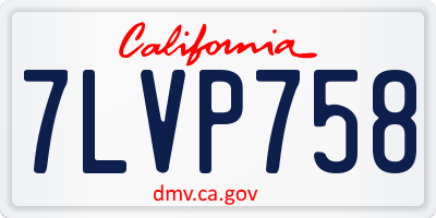 CA license plate 7LVP758