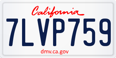 CA license plate 7LVP759