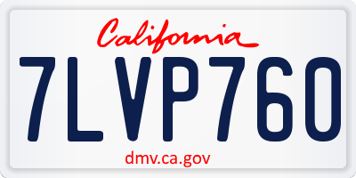 CA license plate 7LVP760