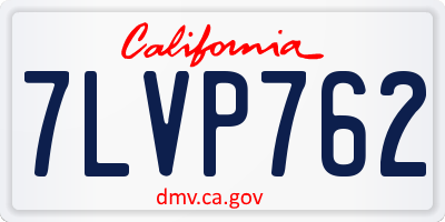 CA license plate 7LVP762