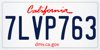 CA license plate 7LVP763