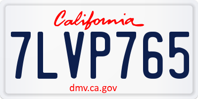 CA license plate 7LVP765