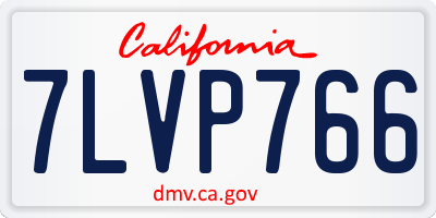 CA license plate 7LVP766