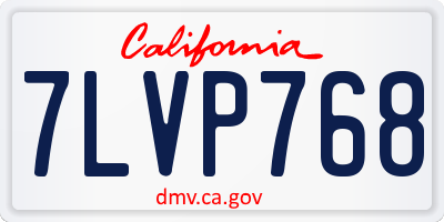 CA license plate 7LVP768