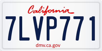 CA license plate 7LVP771