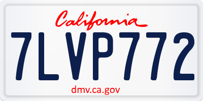 CA license plate 7LVP772